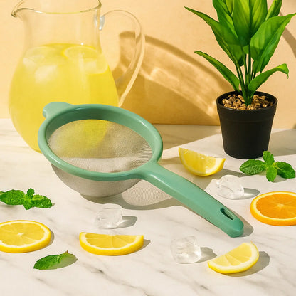Wukusy Apex Large Kitchen Strainer for home use, featuring a durable mesh design for efficient food draining and straining.