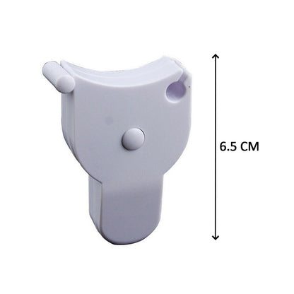 Wukusy 7435 fitness measuring tape showing flexible measurement of body length, breadth, and height in a close-up view