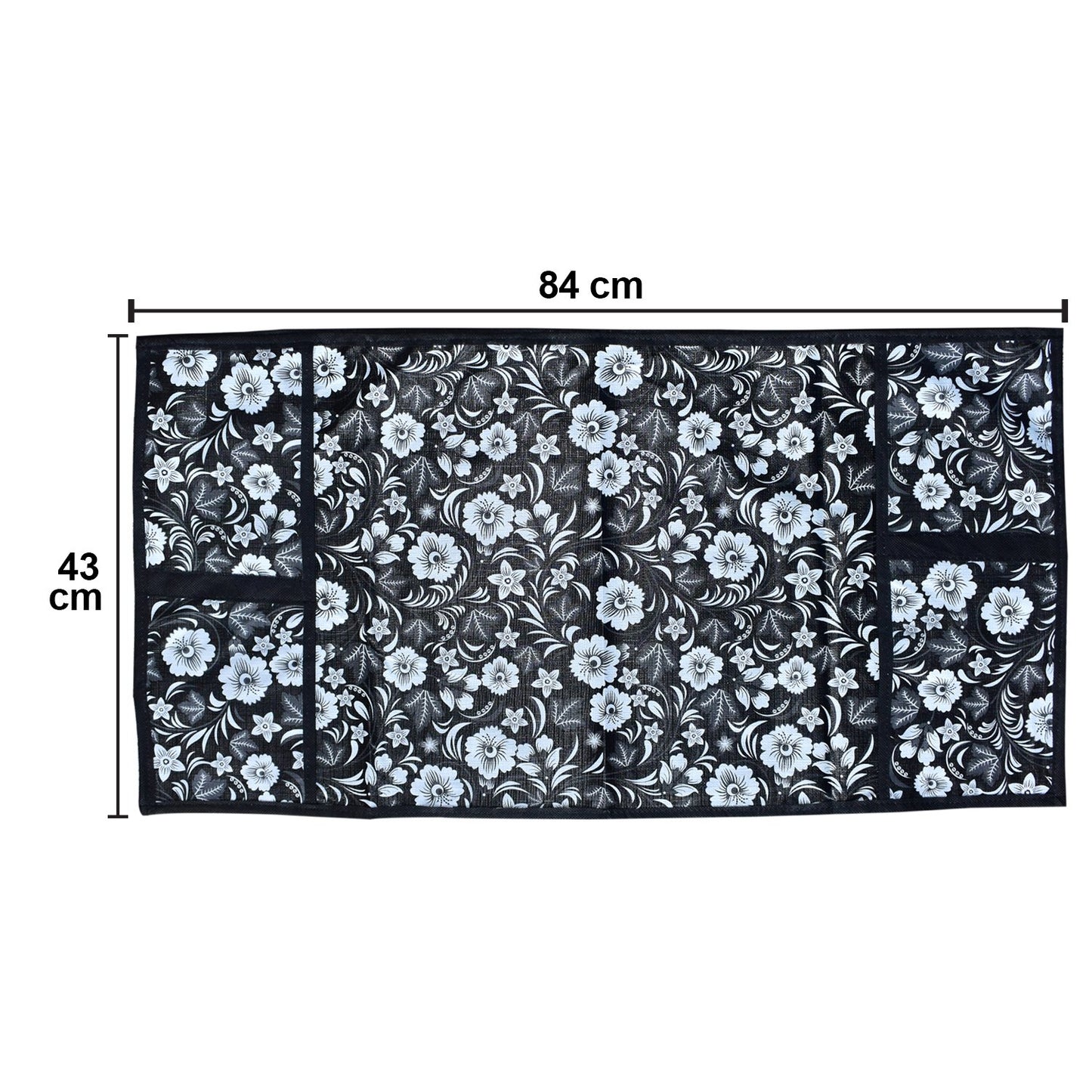 Wukusy microwave oven cover in a neutral color, designed to protect and keep microwave clean in a home kitchen setting.