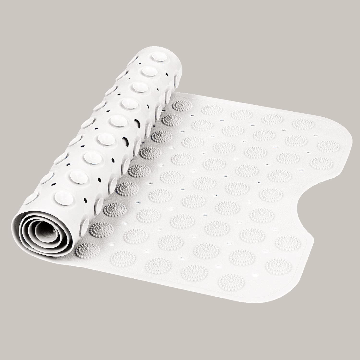 White Seasons anti-slip bath mat with suction cups, designed for safety and comfort in the bathroom.