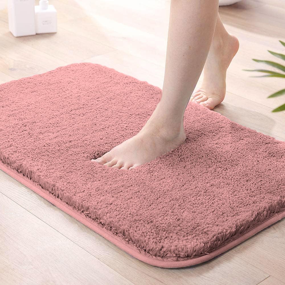 Pink Seasons Bath Mat for bathroom and door, soft and absorbent, shown in a single-pack image.