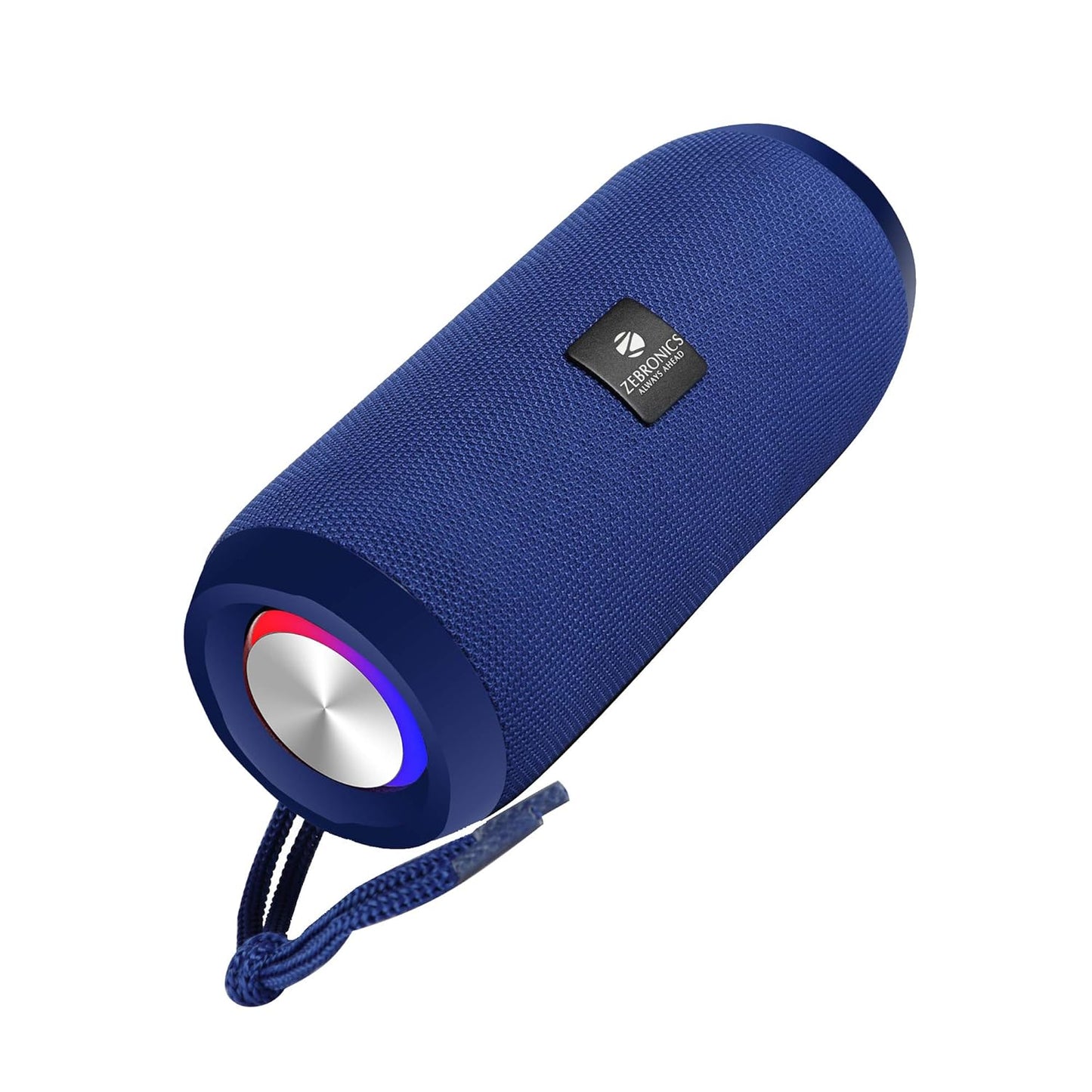 Blue Zebronics Zeb-Action 11W Bluetooth speaker by Seasons with stereo sound, compact design, and wireless connectivity.
