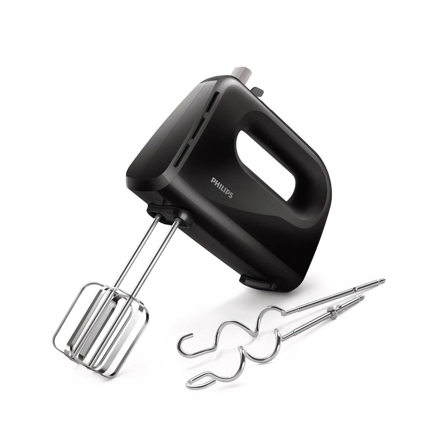 Black Philips Daily Collection HR3705/10 hand blender with 300W power, featuring a sleek design and ergonomic handle.