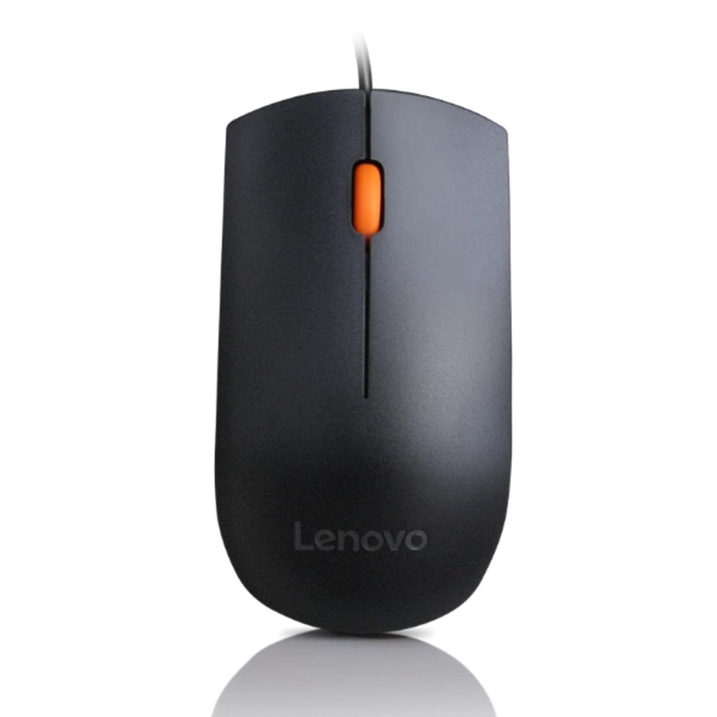 Seasons Lenovo KB MICE_BO 300 wired optical USB mouse in black with USB 2.0 connection, designed for precise computer use.