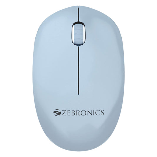 Seasons Zebronics Zeb Cheetah wireless optical mouse with 1600 DPI, ergonomic design, USB 2.0, blue color, high accuracy.