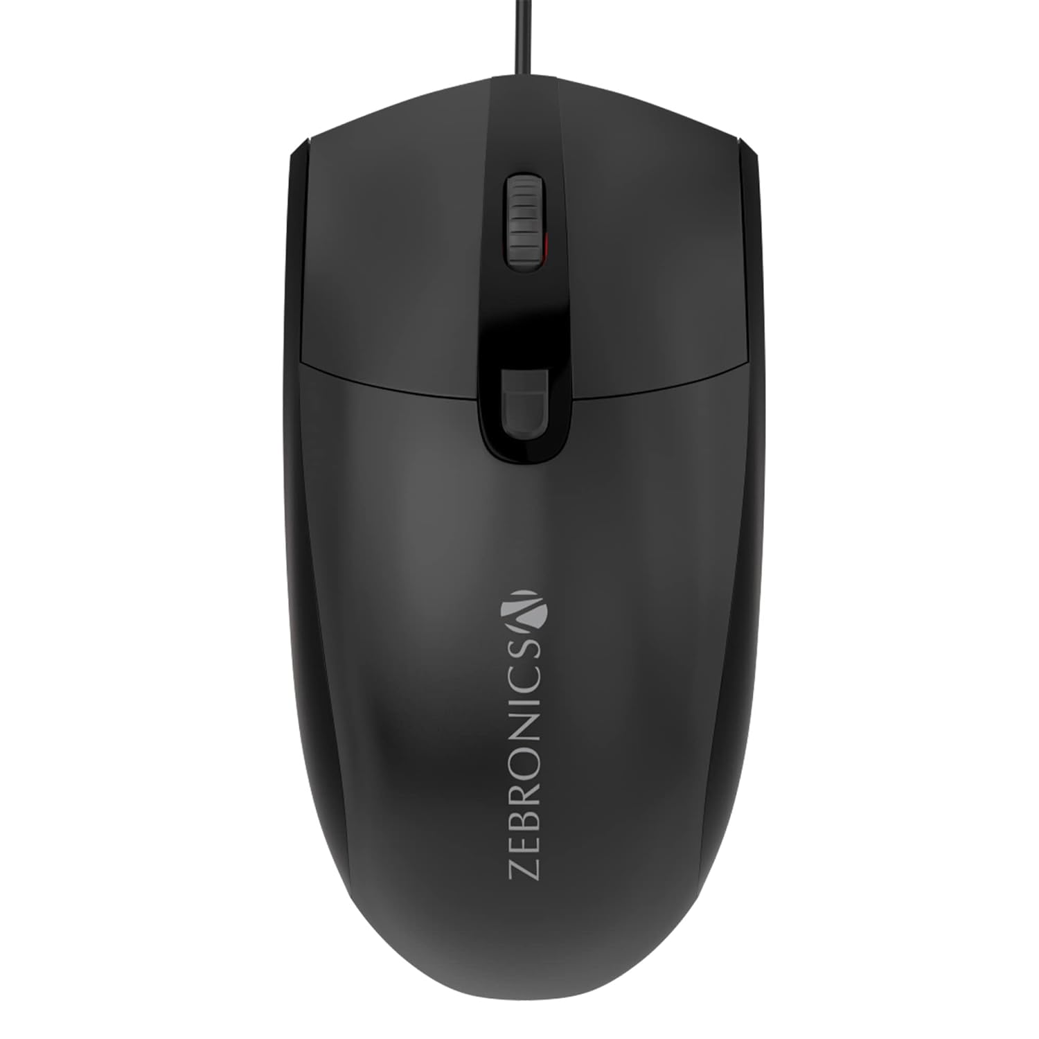 Seasons Zebronics Zeb Velocity wired optical mouse with USB 3.0 in black, featuring ergonomic design and standard buttons.