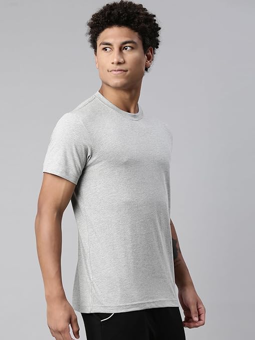Men's regular fit light grey melange T-shirt by Seasons, soft fabric, casual style, shown on a plain background.