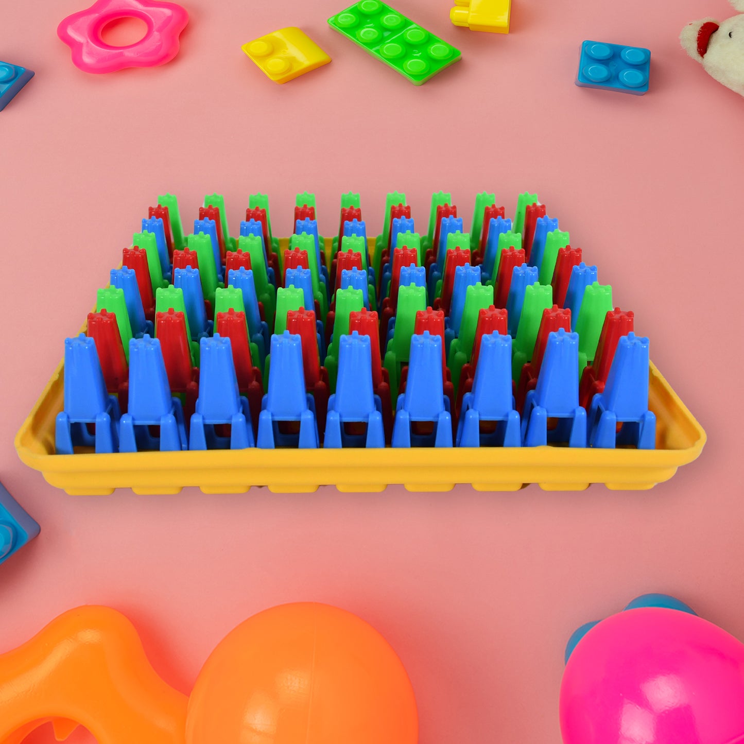 Wukusy 1936 Plastic Color Crush puzzle game board with colorful pieces, educational toy for kids and adults for fun and challenge.