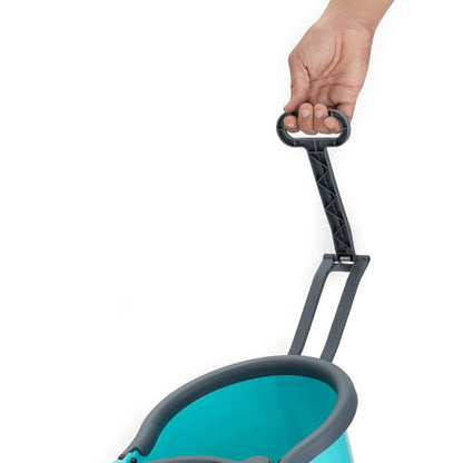 Wukusy 4942 Quick Spin Mop with steel spin bucket and wheels for easy floor cleaning and quick drying in home improvement.