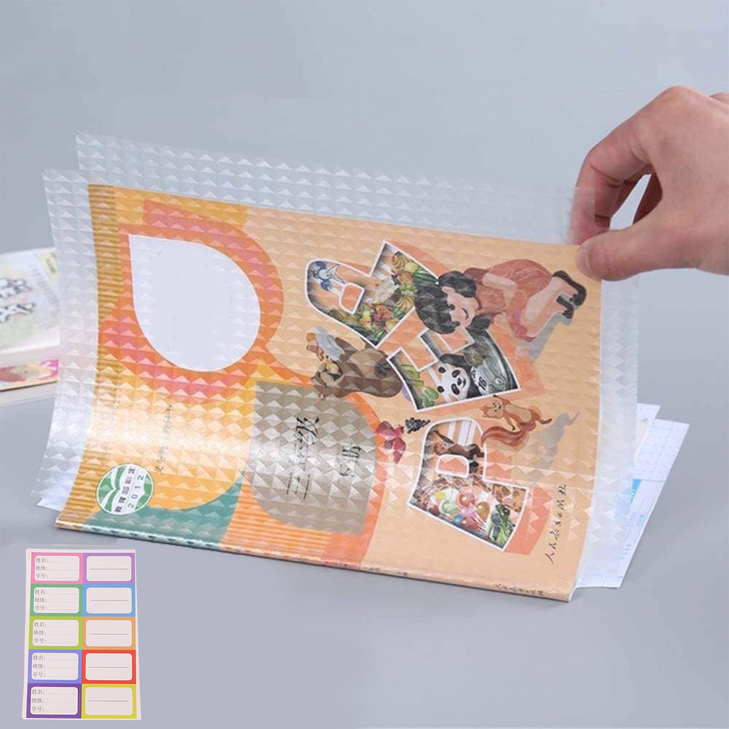 Set of 10 transparent office book covers by Wukusy, clear protective covers for books and documents.