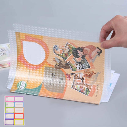 Set of 10 transparent office book covers by Wukusy, clear protective covers for books and documents.