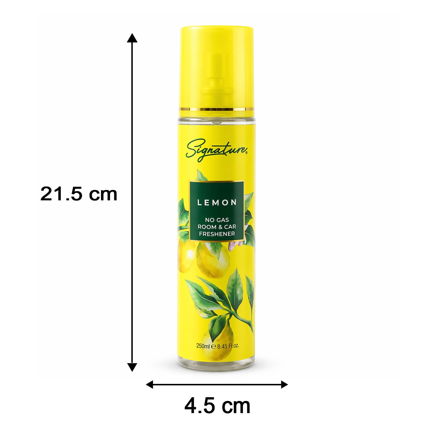 Wukusy Signature Lemon Room Car Freshener Spray 250ml, fresh lemon scent in a spray bottle for car air freshening.