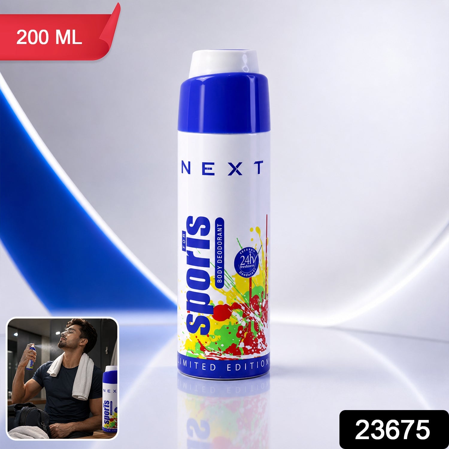 Wukusy Next Sports fragrance body spray for men, 200ml, long-lasting deodorant with fresh, sporty scent for daily use