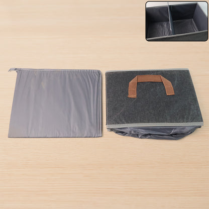 Wukusy foldable rectangular travel storage box with handle, 46x28 cm, made of durable material, ideal for organizing belongings.