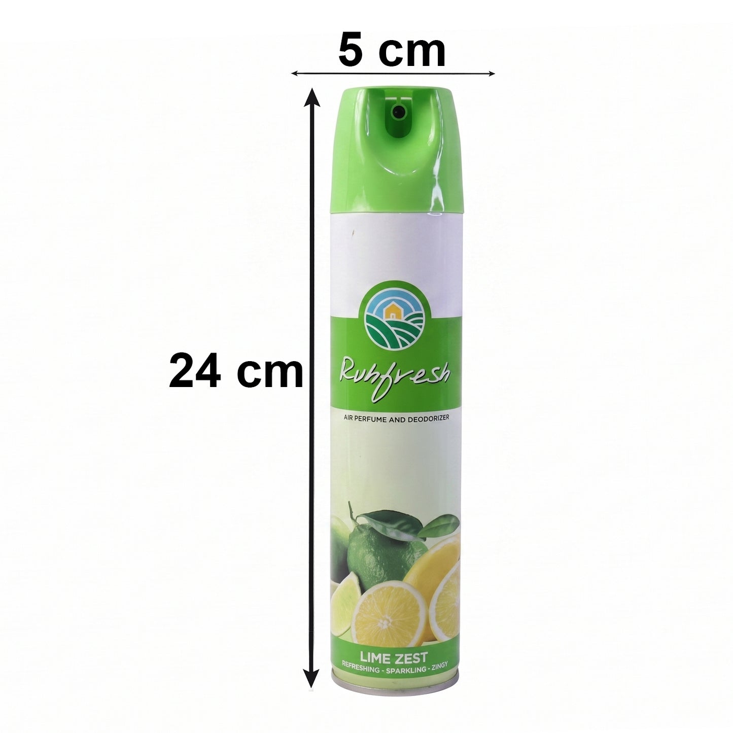 Wukusy Lime Zest air freshener spray bottle, 220 ml, with a bright lime and citrus scent, ready for freshening indoor spaces.