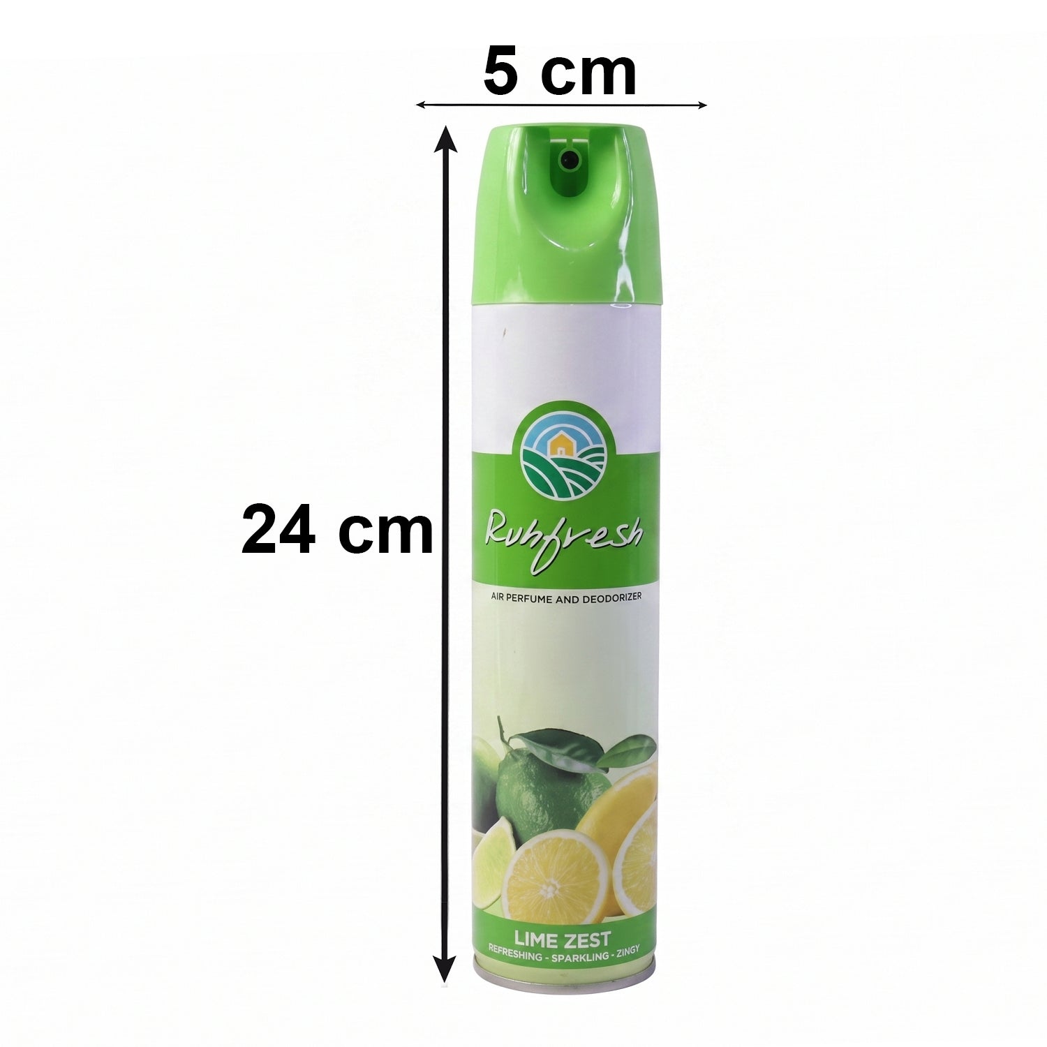 Wukusy Lime Zest air freshener spray bottle, 220 ml, with a bright lime and citrus scent, ready for freshening indoor spaces.