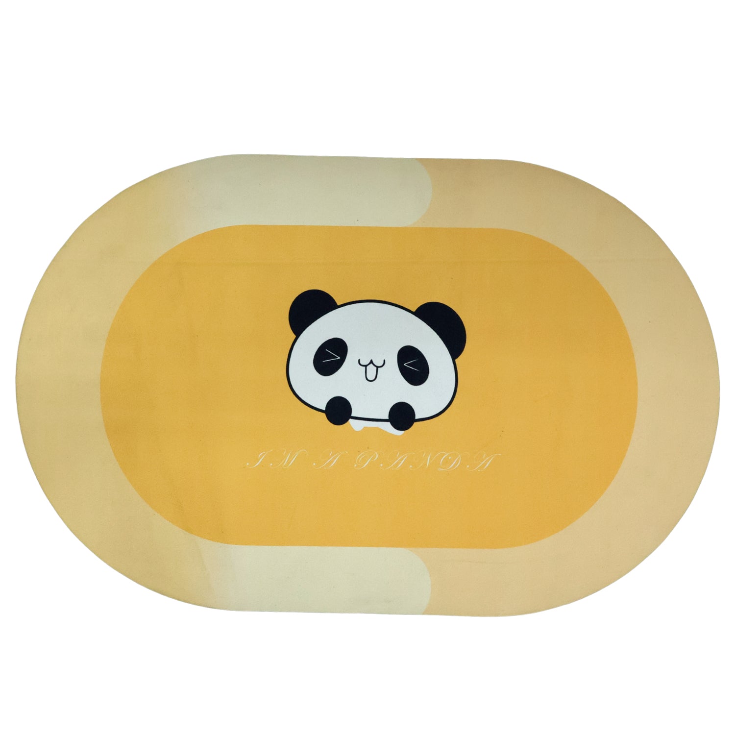 Wukusy anti-slip cartoon panda printed bathroom floor mat with non-slip backing, 90x59 cm, featuring cute panda design on soft fabric.
