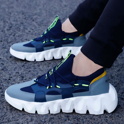 Pair of black and white Drpshippr sports shoes for outdoor activities with breathable mesh uppers and cushioned soles.