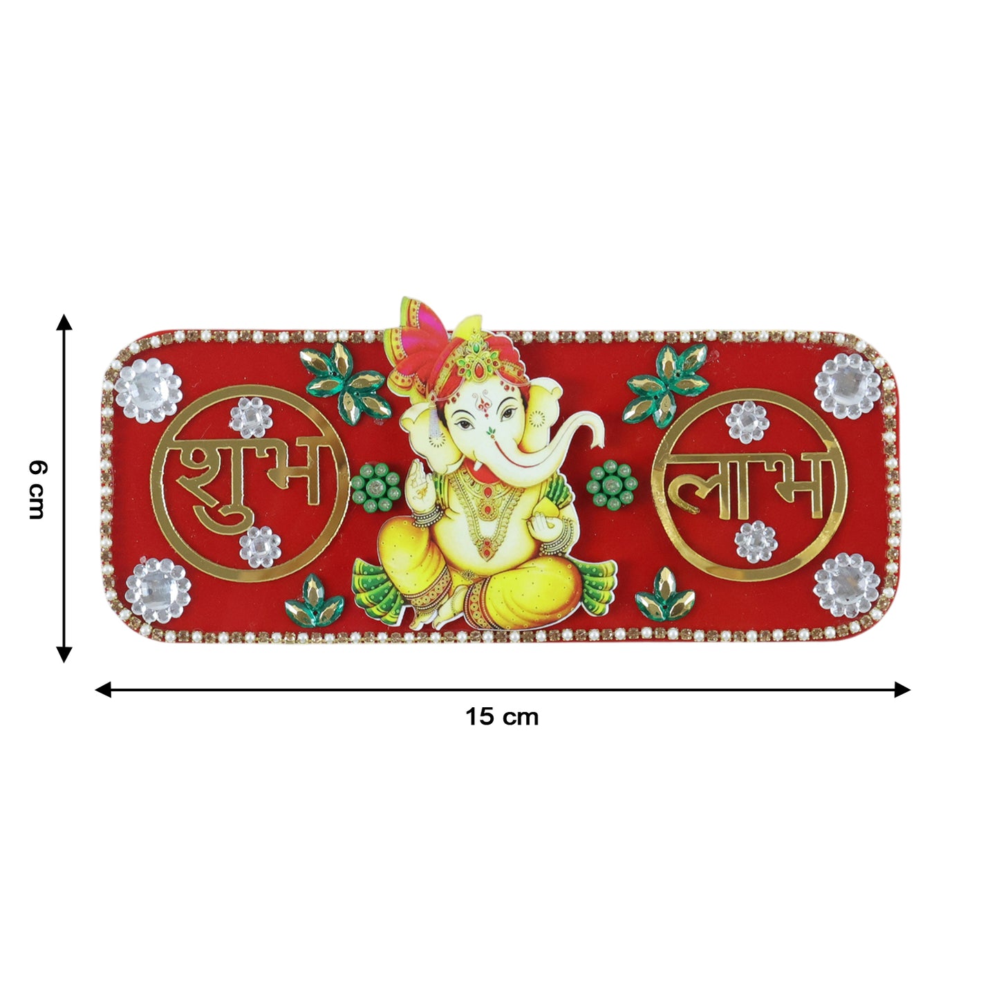Decorative Wukusy Shubh Labh door hanging with Lord Ganesha design, featuring vibrant colors and intricate details for home decor.