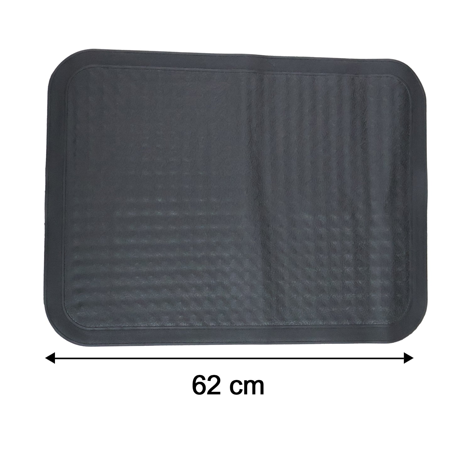 Set of four Wukusy heavy-duty anti-slip rubber car foot mats with textured surface for secure footing in vehicle interior.