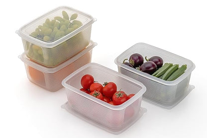 Set of six Drpshippr plastic fridge containers, 1800 ml each, for organized food storage in home kitchen.