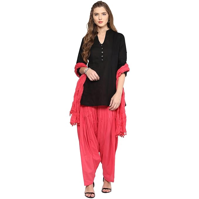 Trendy women's short kurta with Patiala salwar and matching dupatta, traditional suit set by FIZZI SHOP, shown in sutset09.jpg.
