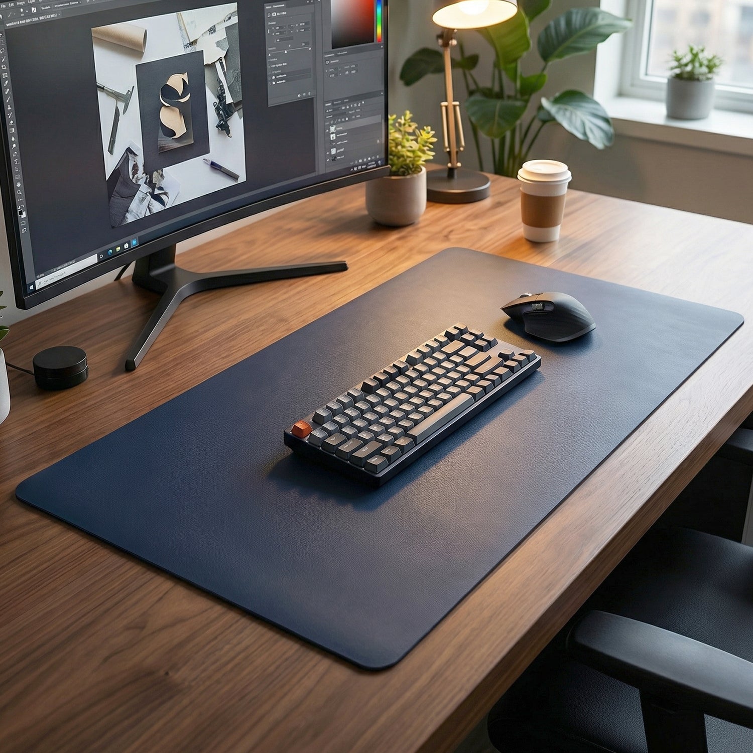Wukusy premium anti-slip large desk mat mouse pad 80x40 cm with smooth surface and non-slip base for comfortable computer use