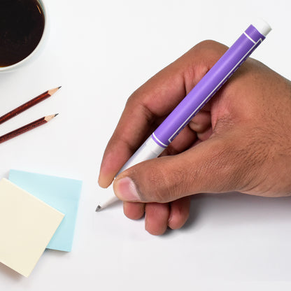 Large black Wukusy ball pen set for drawing and writing, 0.5mm tip, showing the pen with a sleek design and cap.