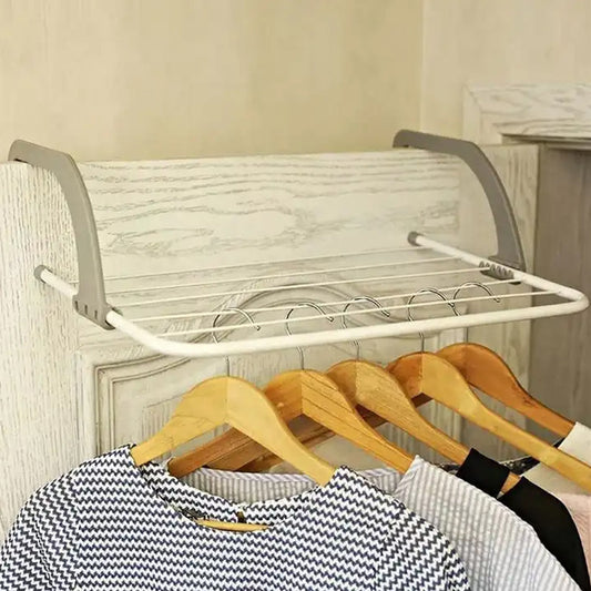 Wukusy metal folding drying rack for clothes, towels, socks, and plant storage, suitable for indoor and outdoor balcony or bathroom use.