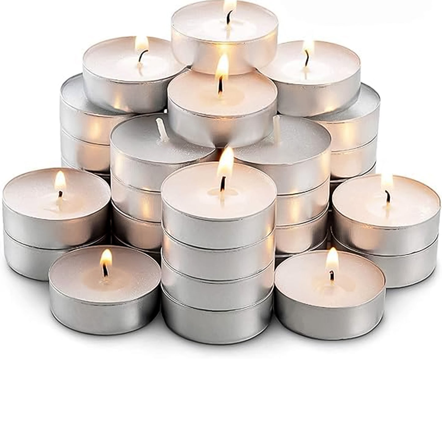 Set of 50 smokeless tealight candles by Wukusy, featuring tealight candles with a teal color and compact size for decorative use