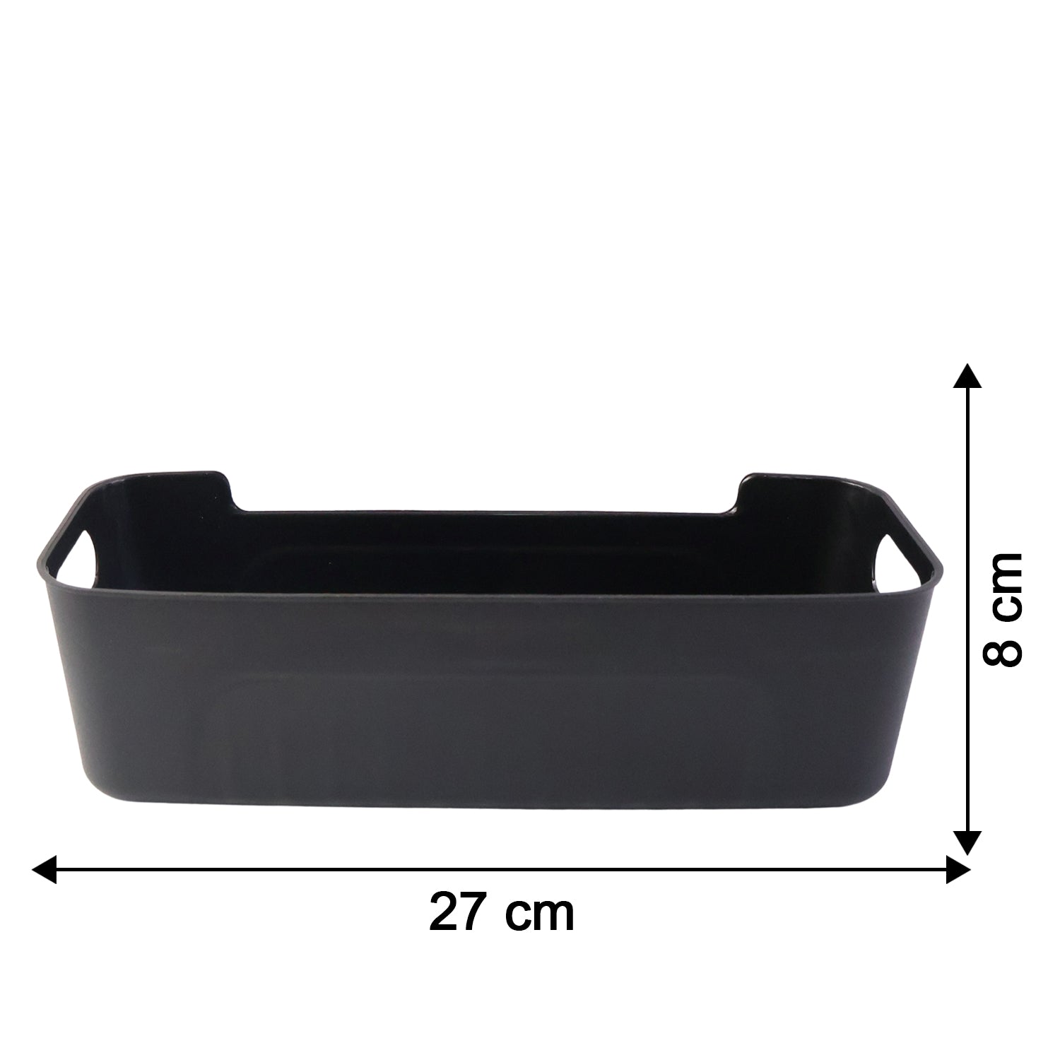Set of four black plastic storage baskets by Wukusy, ideal for organizing home improvement spaces.