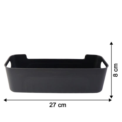 Set of four black plastic storage baskets by Wukusy, ideal for organizing home improvement spaces.