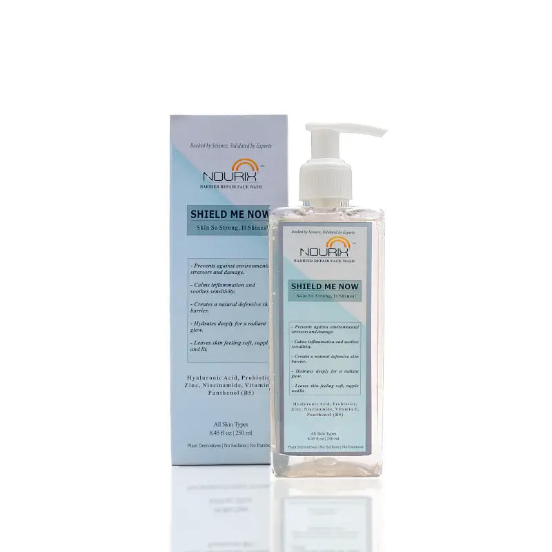 Nourix Shield Me Now Face Wash by 11012, gentle cleanser for sensitive skin, repairing skin barrier and providing deep moisture.