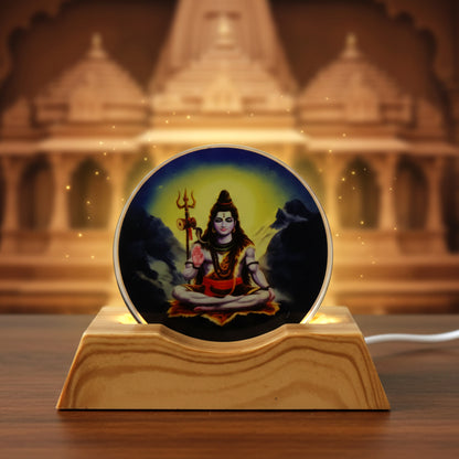 3D creative Lord Shiva LED night lamp by Wukusy, featuring intricate design and soft illumination for a spiritual ambiance.
