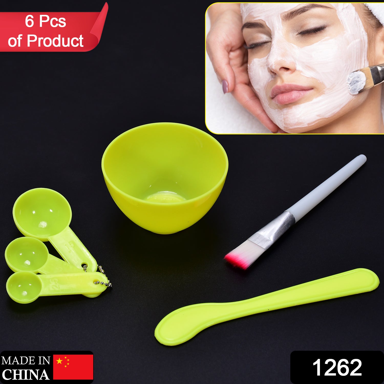 Wukusy 6-piece facial mask bowl set for girls, includes colorful bowls for skincare routines, suitable for health and beauty use.