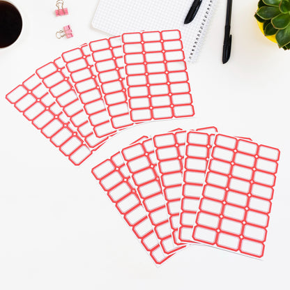 Wukusy multipurpose blank label sticker sheets set of 10, office use, showing various blank stickers on white sheets