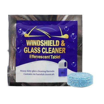 Wukusy car windshield glass cleaning effervescent tablet, close-up of the single tablet on a white background
