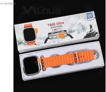 Drpshippr T800 Ultra Series smart watch with 1.99-inch display and Bluetooth calling, showing the watch face and side buttons.