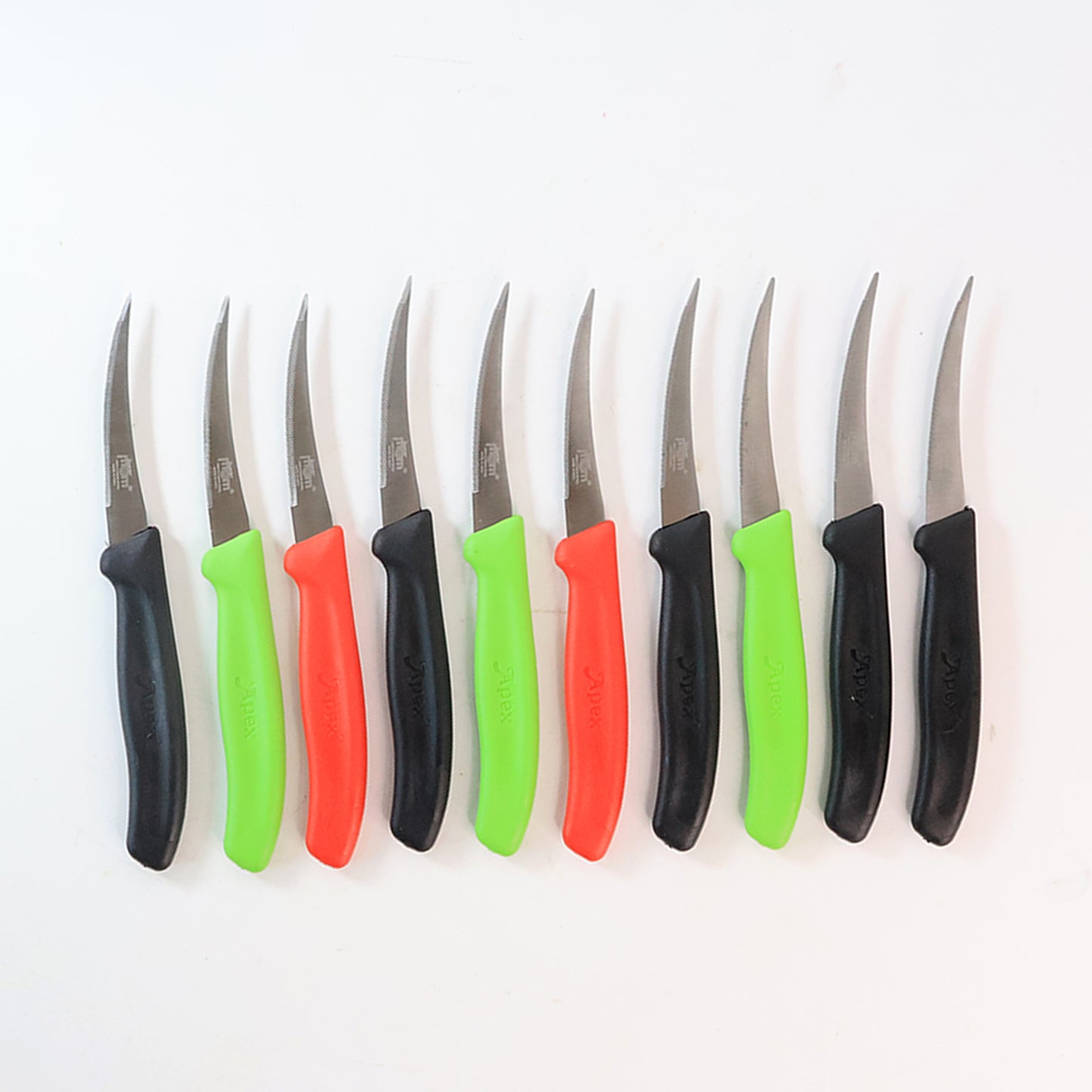 Wukusy Supermom stainless steel lemon knife set with ten knives for kitchen use, featuring ergonomic handles and sharp blades.