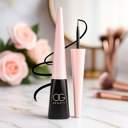 Wukusy Og Beauty Mystic Eyeliner in 4.5ml bottle, featuring sleek black liquid formula for precise eye makeup application