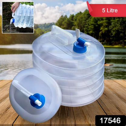 Wukusy outdoor camping collapsible water container with carry handle, tap valve, food-grade material, large size for outdoor use