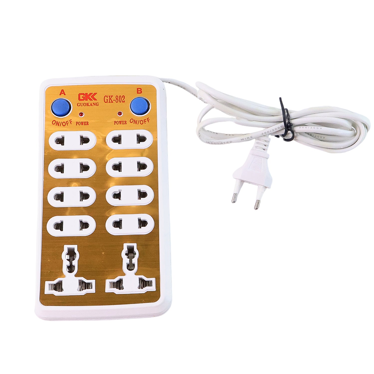 Wukusy 7422 220V 10-way office extension board with multiple power outlets and safety switches, suitable for office use