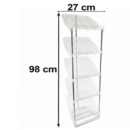5 Tier Shoe Storage Rack With Slanted Shelves For Entryway Or Home Closet (1 Pc)