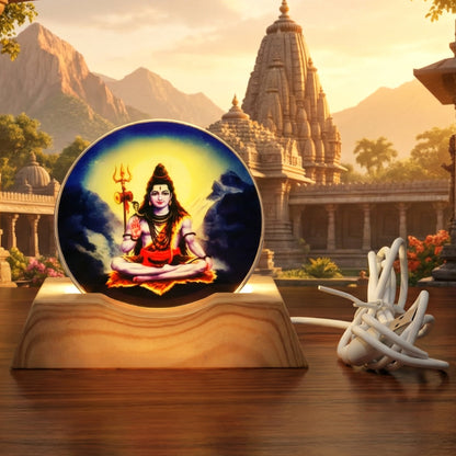 3D Lord Shiva LED night lamp by Wukusy, featuring intricate design and soft glow for spiritual ambiance and decorative lighting.