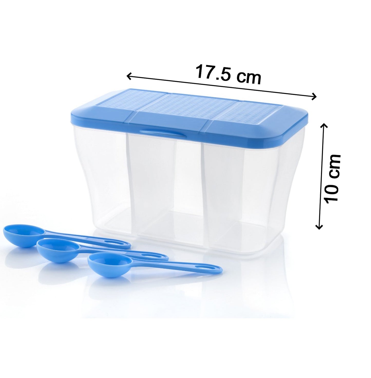 Wukusy 2625 plastic square storage organiser container with 750ml capacity, ideal for kitchen tool and utensil storage.