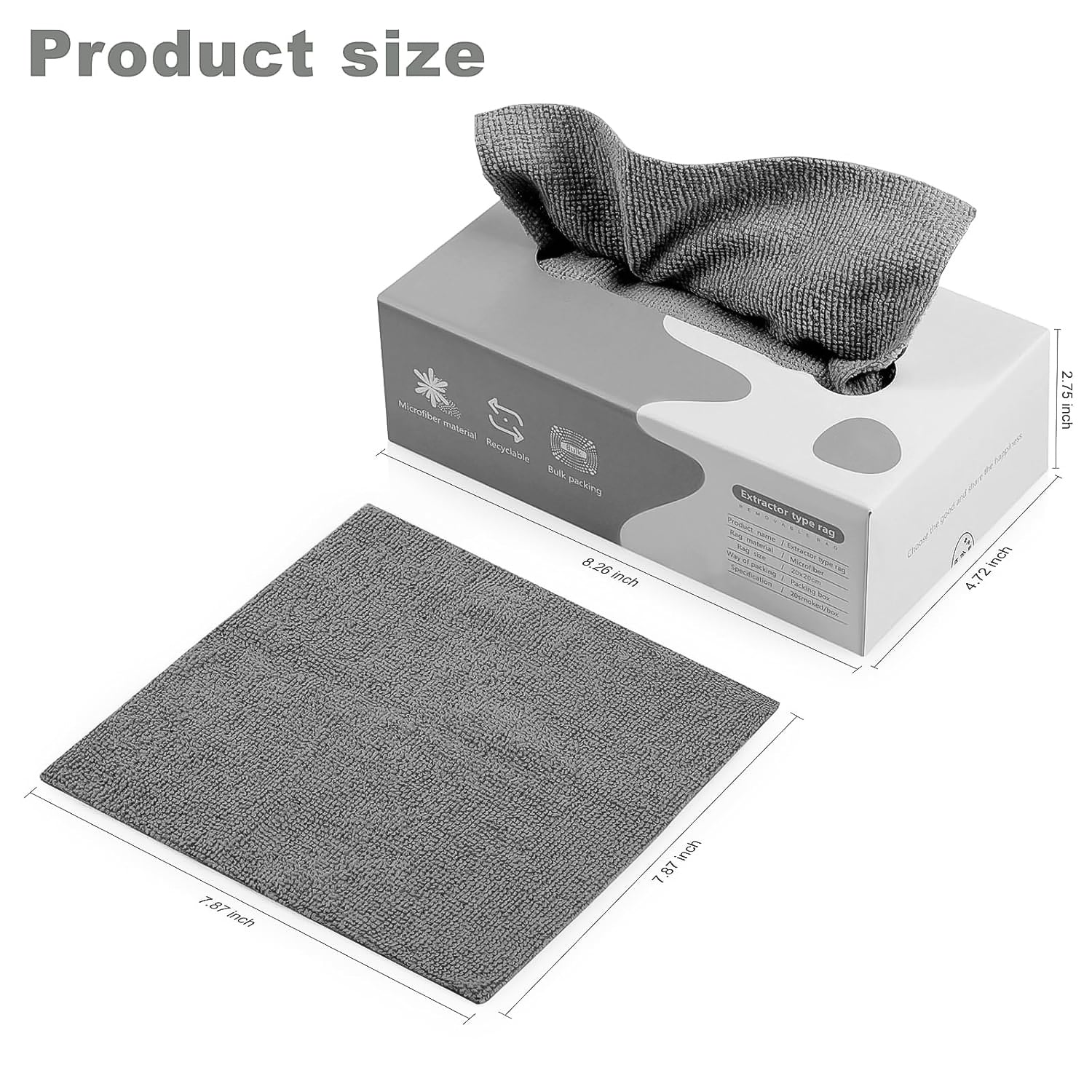Set of 20 thickened Wukusy Magic Wipe cleaning rags for home, kitchen, and car, showing soft, absorbent fabric and multi-purpose design.