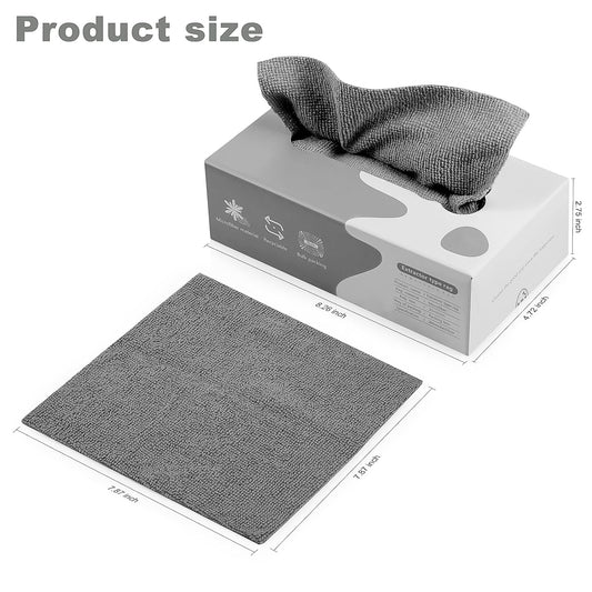 Set of 20 thickened Wukusy Magic Wipe cleaning rags for home, kitchen, and car, showing soft, absorbent fabric and multi-purpose design.