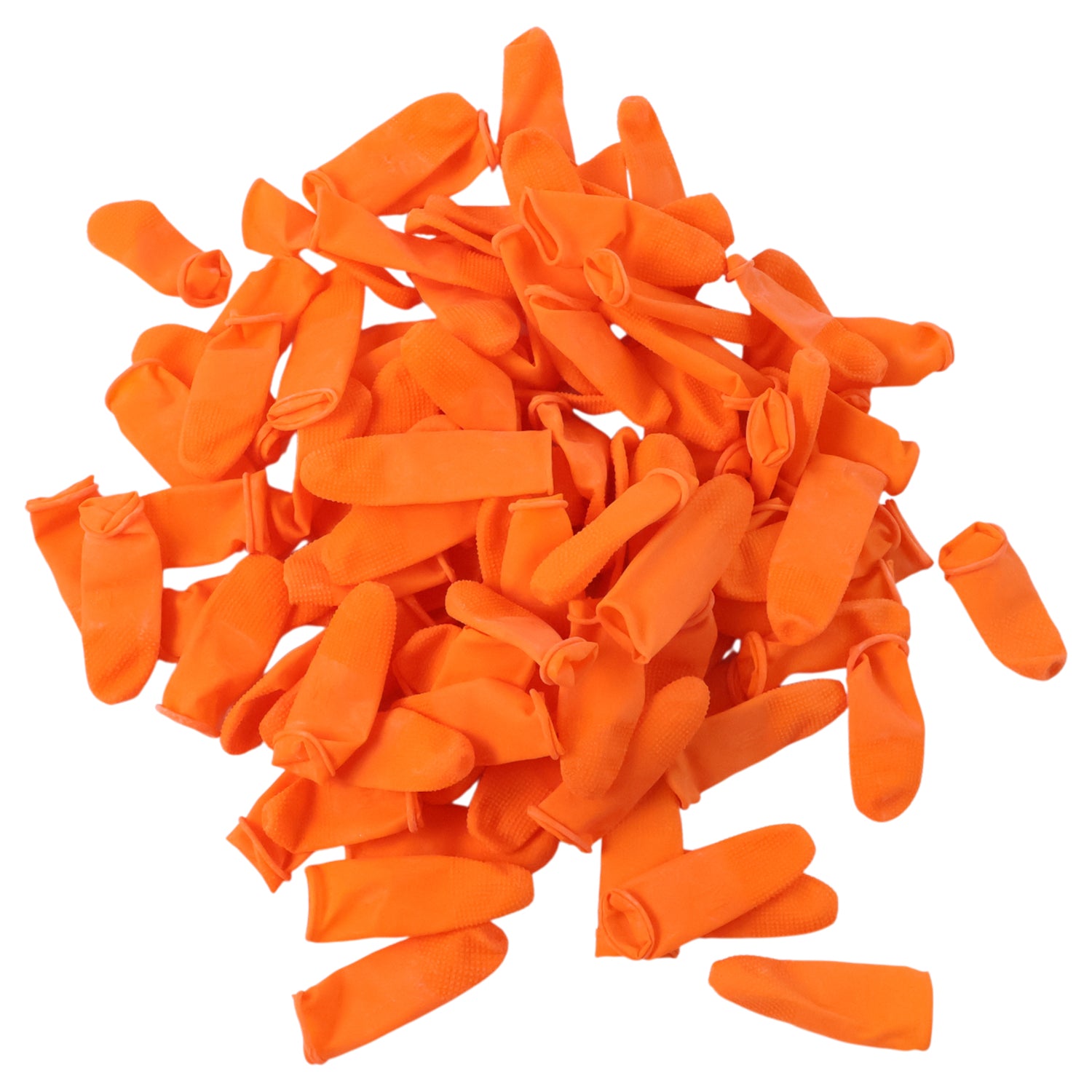 Set of 100 Wukusy multipurpose protective finger covers, flexible silicone sleeves for safety and hygiene.