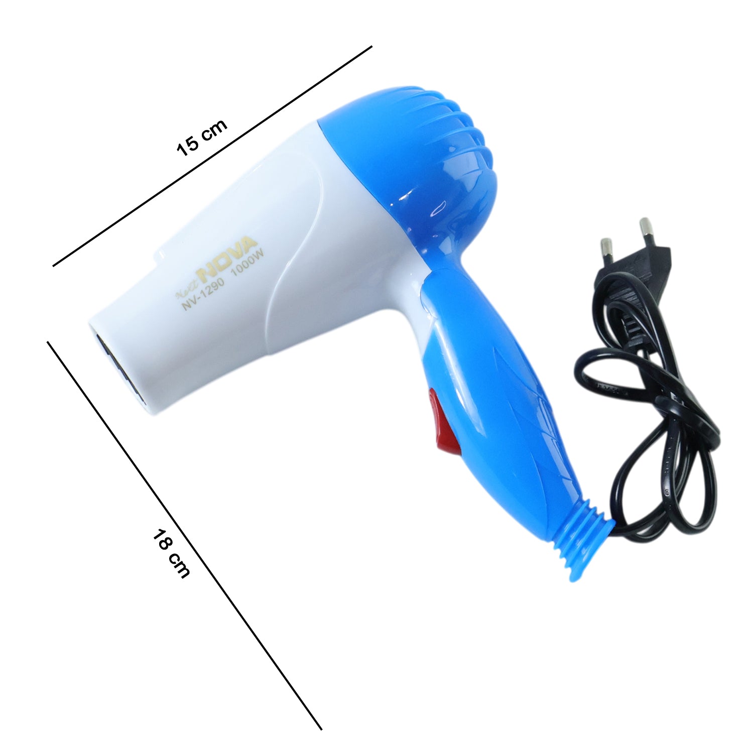 Wukusy foldable 1000W hair dryer with dual speed settings, compact design, and foldable handle for easy storage and travel.