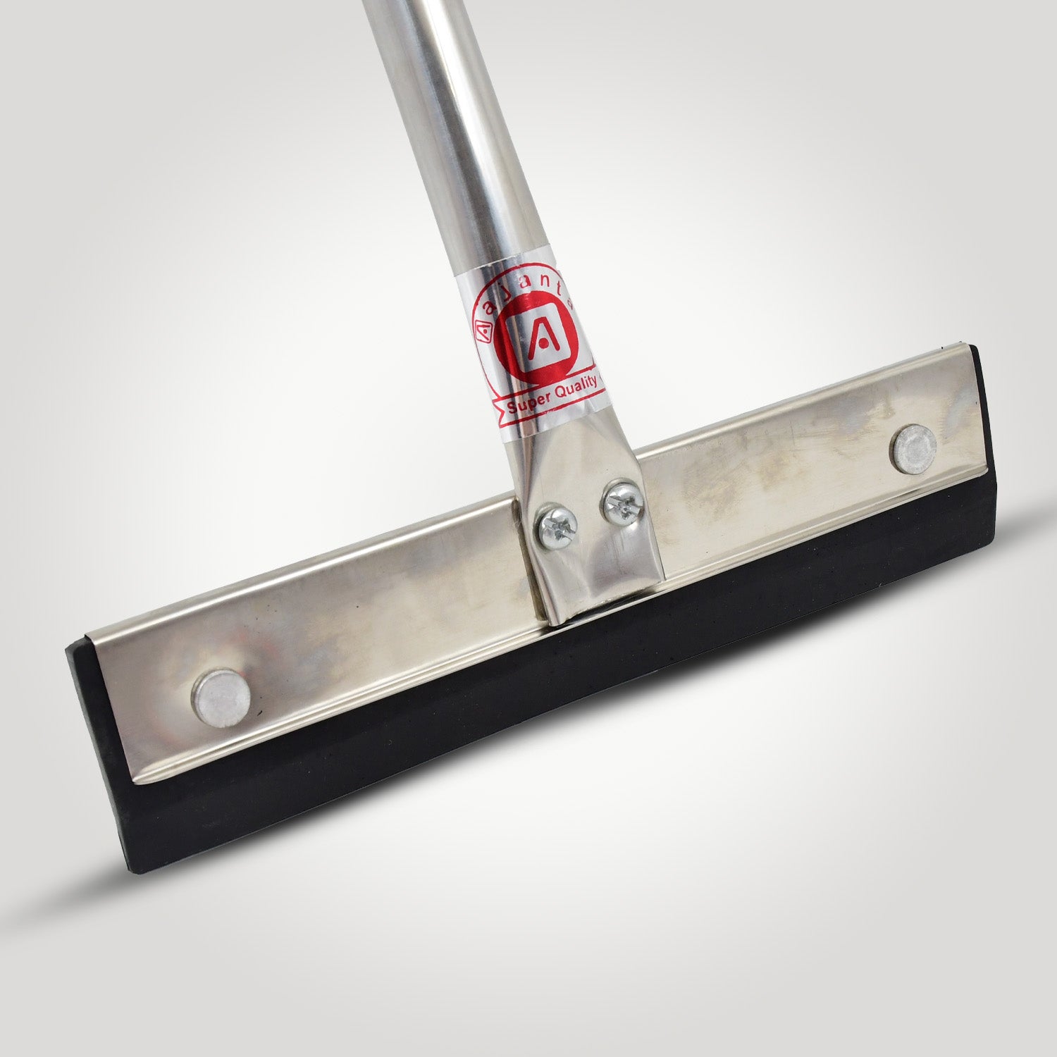 Heavy stainless steel kitchen wiper by Wukusy, durable and sturdy for home cleaning, shown in use on a kitchen surface.